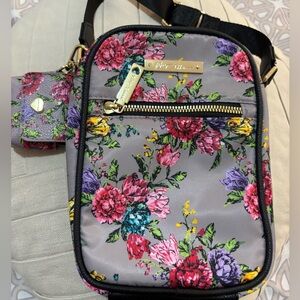 Betsey Johnson Gray Floral Crossbody Bag